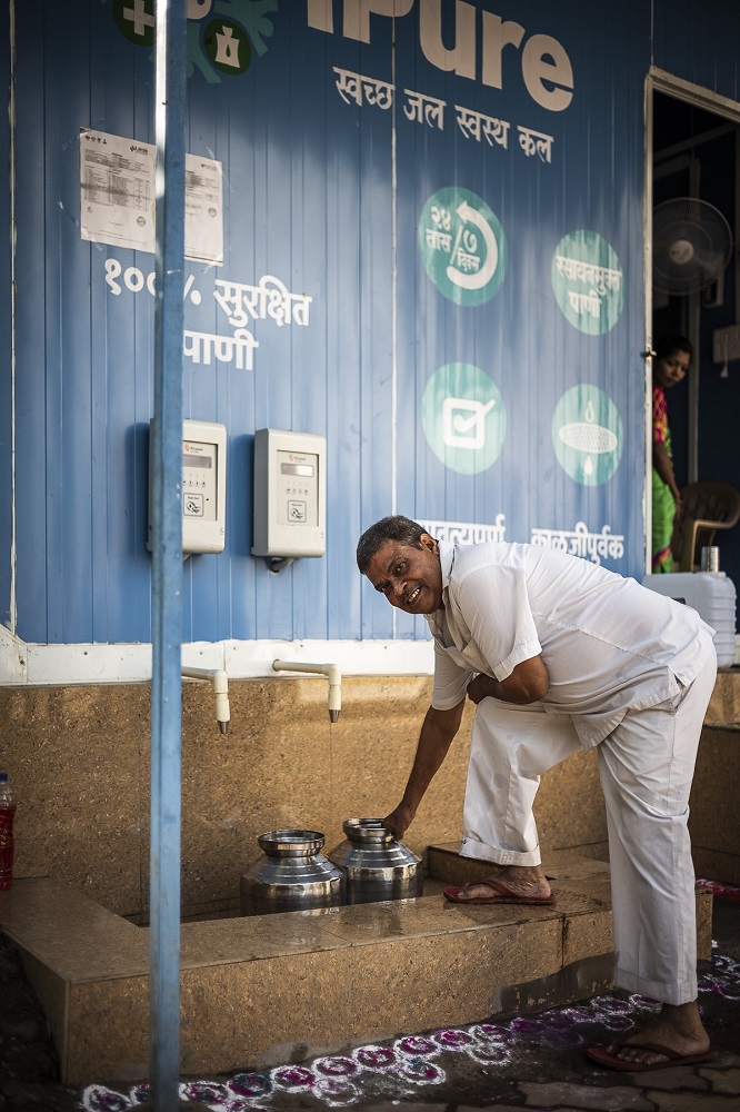 Image kiosque à eau en Inde - Danone Image kiosque à eau en Inde - Danone