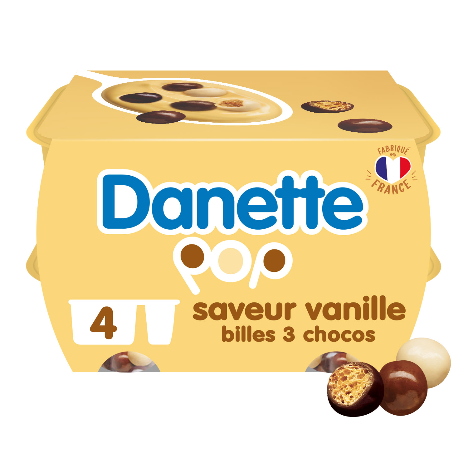Danette Pop Vanille & billes 3 chocos