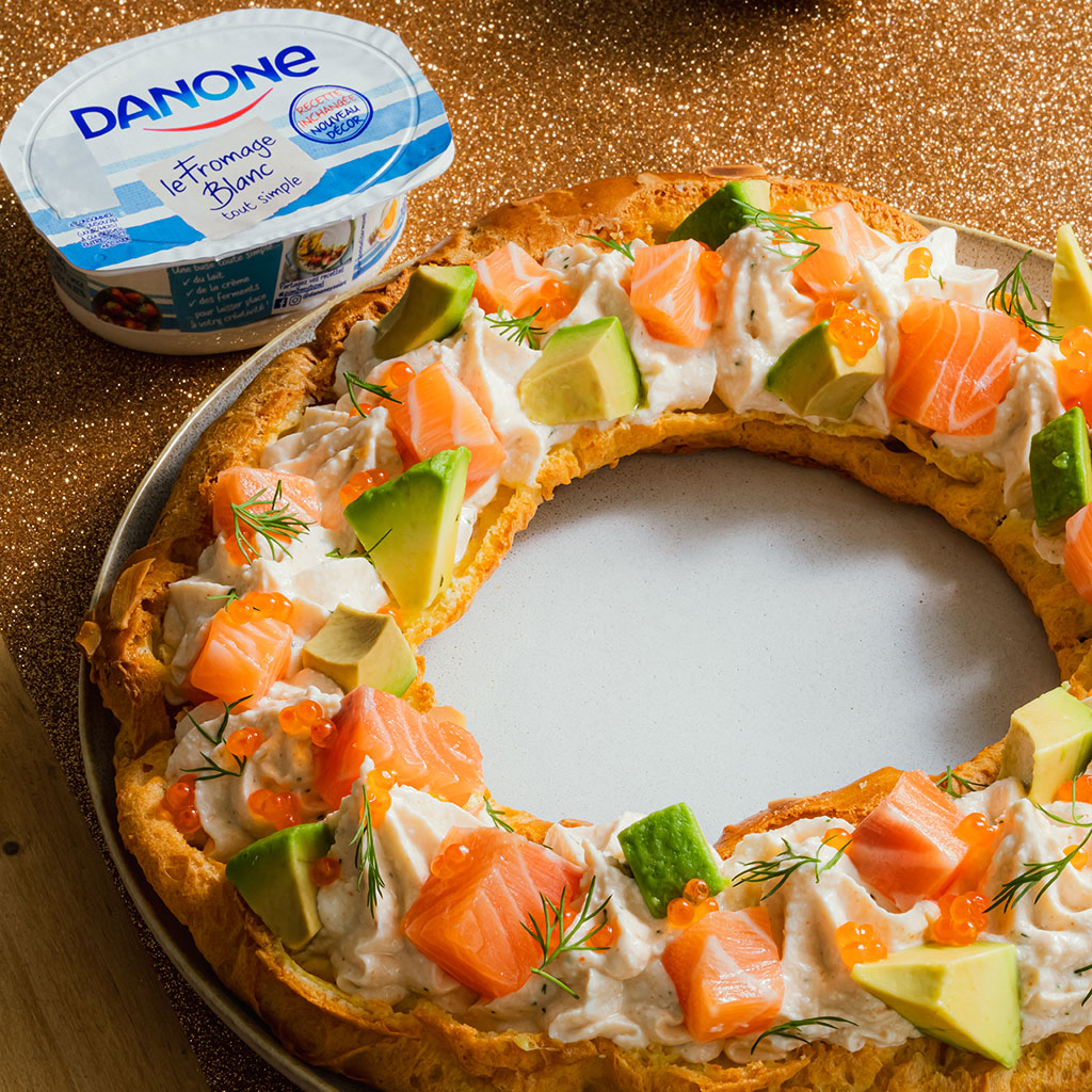 Paris-Brest au saumon à l'avocat et au fromage blanc
